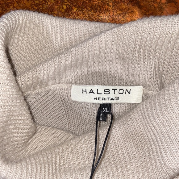Halston Heritage Wool and Cashmere Turtleneck Cutout Sweater XL Luxury - Picture 4 of 10